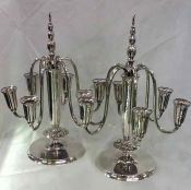 Sterling Silver Six-Light Candelabras