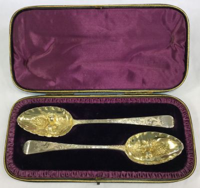 Georgian Sterling Silver Old English Berry Spoons