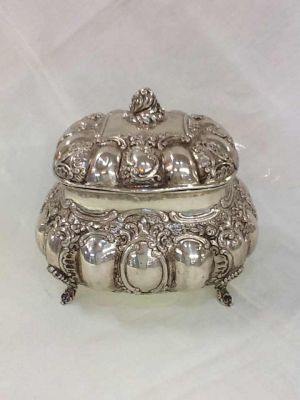 835 Fine Silver Sugar Box