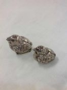 Pair of Chinese Silver Peppers