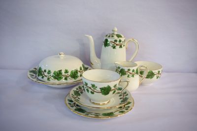 Crown Staffordshire England Napoleon Ivy Breakfast Set