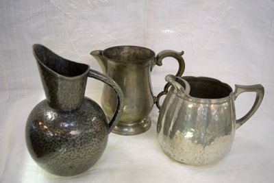 Vintage Pewter Water Jugs