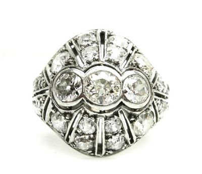 Vintage Diamond Ring Old Mine Cuts