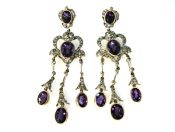 Amethyst and Diamond Chandelier Drop Earrings