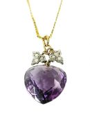 Amethyst and Diamond Pendant