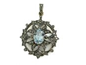 Aquamarine and Diamond Pendant