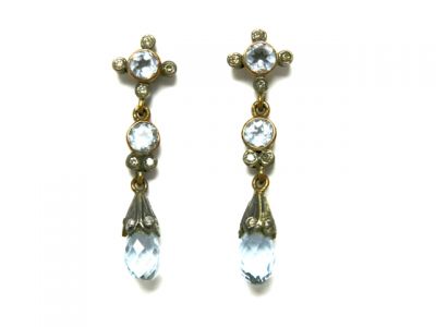 Aquamarine and Diamond Earrings