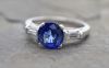 Art Deco Inspired Sapphire and Diamond Engagement Ring
