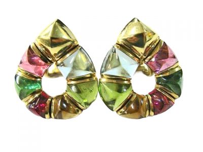 Bulgari Multi Gemstone Earrings