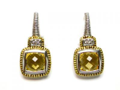 Citrine and Diamond Earrings