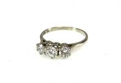 Vintage 3 Diamond Engagement Ring