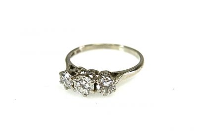 Vintage 3 Diamond Engagement Ring