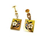 Edwardian Diamond Sapphire Pearl Earrings