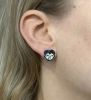 Diamond and Enamel Floral Earrings