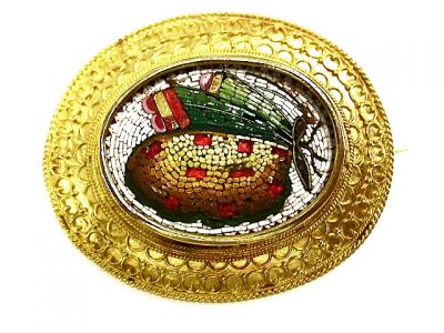 Micro Mosaic Butterfly Brooch