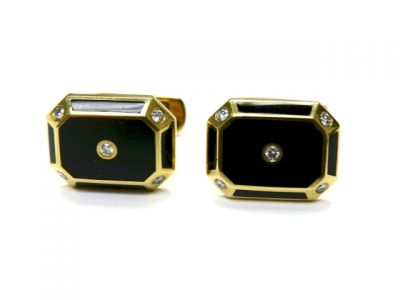 Arfan Onyx and Diamond Cufflinks