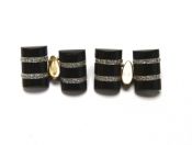 Art Deco Black Onyx and Diamond Cufflinks