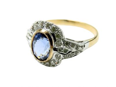 Edwardian Inspired Sapphire and Diamond RIng