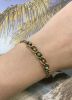 Vintage Turquoise and Seed Pearl Bracelet in 9kt Yellow Gold
