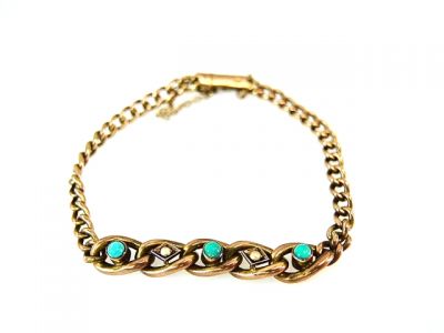 Turquoise and Seed Pearl Bracelet