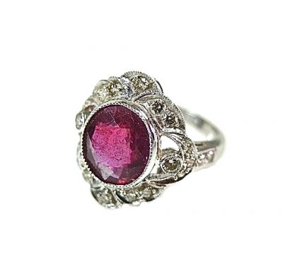 Victorian Inspired Ruby and Diamond Ring