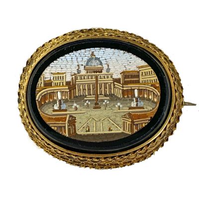 Micro Mosaic Brooch St. Peter's Cathedral Rome