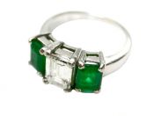 Vintage Diamond and Emerald Ring