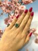 Modern Natural Zircon and Diamond Ring