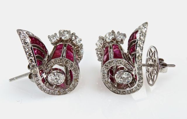 estate ruby earrings