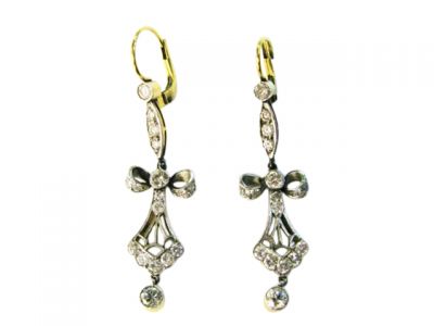 Art Deco Diamond Bow Earrings