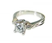Art Deco Inspired .80ct Diamond Engagement Platinum Ring