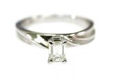 Vintage Emerald Cut Diamond Solitaire Engagement Ring