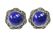 Lapis Lazuli and Diamond Earrings