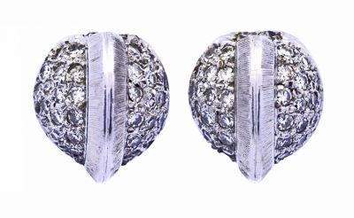 Modern .90ct Diamond Dome 14kt Earrings