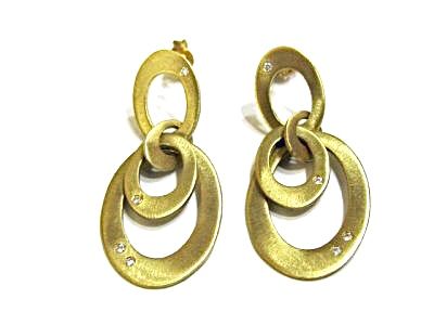 Modern Diamond Gold Hoop Earrings