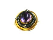 Victorian Amethyst Target Brooch