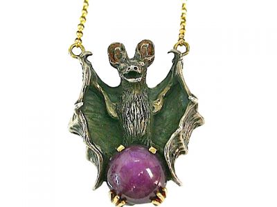 Vintage Bat Pendant with Chain