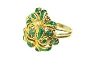 Vintage Emerald and Enamel Ring
