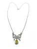 Vintage Yellow Diamond Bow Pendant with Chain