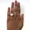 Modern South Sea Pearl and Diamond Ring