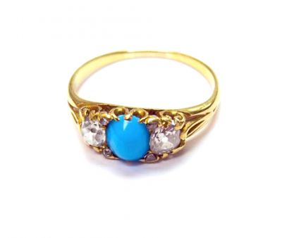 Victorian Turquoise and Diamond Ring