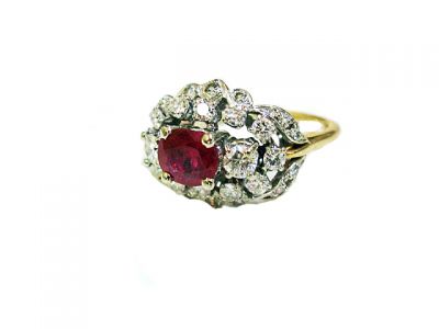 Vintage Ruby and Diamond Ring