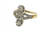 Vintage Diamond Toi et Moi Ring