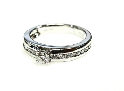 Vintage Inspired .17ct Diamond 18kt Engagement Ring