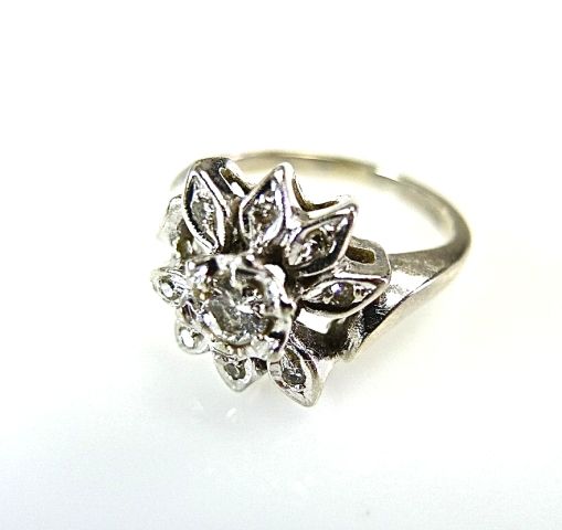 Diamond Cluster Floral Ring
