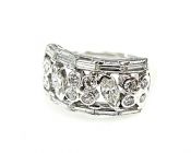 Diamond Openwork Floral Ring
