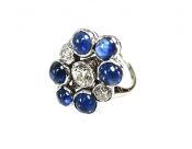 Vintage 1.11ct Diamond and 3.63ct Sapphire 10kt Ring