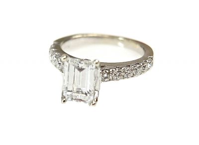 Modern Emerald Cut Diamond Ring