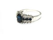 Modern 1.57ct Sapphire and Diamond 14kt Engagement Ring