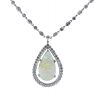 Vintage 18.02ct Opal and Diamond Pendant Necklace in Platinum and 18kt White Gold